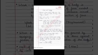 Work and Energy chapter notes | Class 9 science notes | S chand physics notes | NCERT | CBSE |