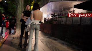 上海，凌晨两点，淮海路 ！【4kHDR】 walk china，Bar Street，Nightlife，Shanghai city