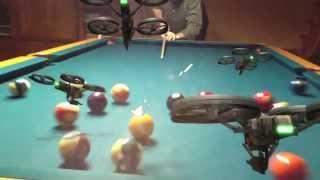 Incredible Billiard Break Shot on Palason Pool Table in Montreal Quebec Canada