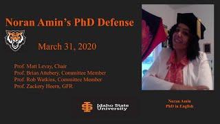 Noran Amin's Virtual Dissertation Defense (March 31, 2020)