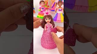 DIY How to Make Polymer Clay Miniature Rainbow Doll Dress | DIY Easy Super Clay Tutorial | ASMR #diy