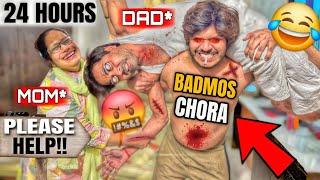 BADMOS CHORA FOR 24 HOURS! PRANKS ON MY ANGRY PARENTS  || GONE WRONG ️ | Skater Himanshu