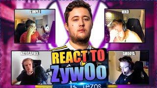 CS GO PROS & CASTERS REACT TO ZYWOO PLAYS