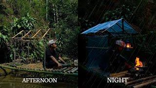 SOLO CAMPING EXTREM • MEMBANGUN SHELTER TRANSPARANT DI ATAS SUNGAI !!!