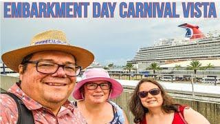 Our Chaotic Embarkment of Carnival Vista / Complete Boarding Walkthrough / Balcony Stateroom Tour