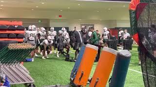 Miami Hurricanes practice August 10, 2021 defensive line drill