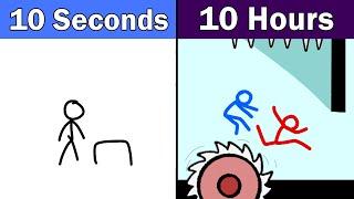 Stickman Parkour animation in 10 Seconds vs 10 hours | @flipaclip