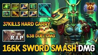 WTF 166K SWORD SMASH DMG Wraith King 37Kills With 3X Divine Rapiers Vs. 638 Duel DMG God of War LC