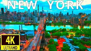 New York, USA by Drone - 4K Video Ultra HD [HDR]