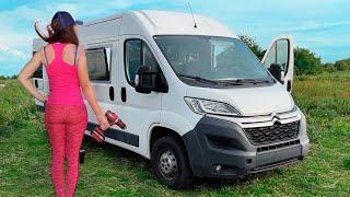 Couple Builds Amazing DIY CAMPERVAN in 15 min. Conversion | TIMELAPSE