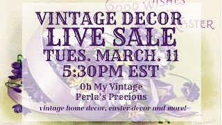 VINTAGE HOME DECOR LIVE SALE with Perla's Precious | LIVE VINTAGE SALE | VINTAGE HOME DECOR| THRIFT