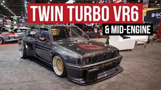 Most Batsh*t Crazy MK2 Golf w/ Mid-Mounted TT VR6 & Custom Kyza Widebody, by JP Performance