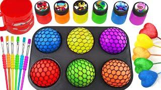 Satisfying Video DIY How To Make Rainbow Odly 6 Color Stress Balls Finger Sprunki Candy Glitter ASMR