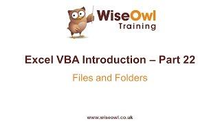 Excel VBA Introduction Part 22 - Files and Folders (FileSystemObjects)