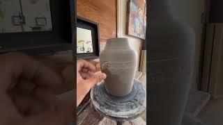 Removing Lace From A Thrown Vase #potterywheel #clay #shorts #potterywheel