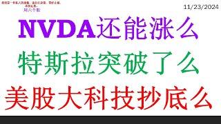 NVDA还能涨么, 特斯拉突破了么。美股大科技抄底么