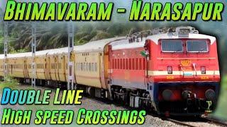 High-speed Electric Trains Crossing in DoubleLine Track & Flag Exchange in Indian Railways|Crossing