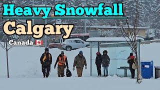 Heavy Snowfall and Freezing Cold in Calgary Alberta Canada  #canada #calgary #Alberta #Snow