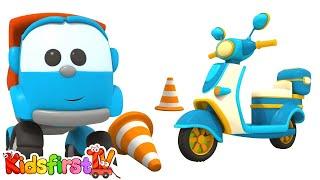 Leo the truck - The motorbike. Car cartoons. Kids' vehicles.