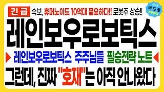 [레인보우로보틱스 주가 전망][긴급]속보, 휴머노이드 10억대 필요하다!! 로봇주 상승!! 그런데, 진짜 "호재"는 아직 안나왔다