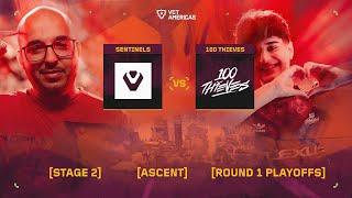 Sentinels vs 100 Thieves - VCT Americas Stage 2 - Round 1 Playoffs - Map 2