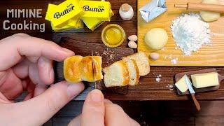 미니어쳐 진짜 식빵 & 버터 토스트 만들기 | Miniature Real White bread & Butter toast | 미니어처 요리| MIMINE Cooking