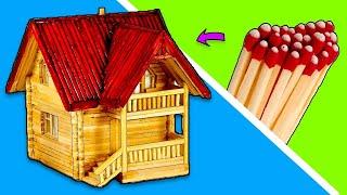 Matchstick House Craft DIY scale model Wooden mension MBM Creatives #DIY #crafttutorial #diyproject