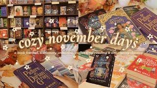 cozy november days ️ book festival, stationery unboxings, coffee shops & annotating