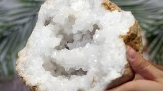 Calcite Geode Set with Amethyst J702 | Himalayan Salt Factory