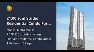 21.00 sqm Studio Residential Condo For Sale in Sta. Cruz Manila