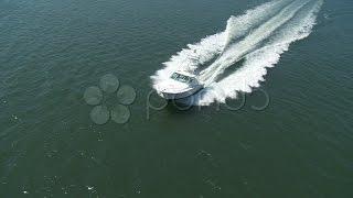 Aerial Sport Fish Boat Clearwater 2. Stock Footage