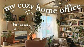 cozy home office tour!!  my desk setup, decor, & reading nook