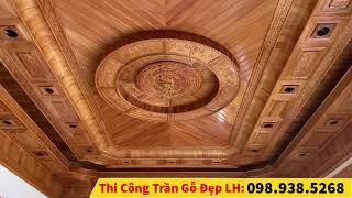 Mẫu trần gỗ đẹp cho mọi căn phòng - làm từ gỗ gõ sang trọng đẳng cấp