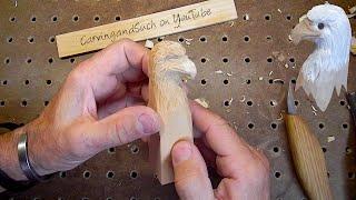 Little Eagle Head Wood Carving out of basswood