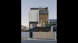 Halcyon House - a contemporary family home with a raised living, staircase atrium and wine cellar.