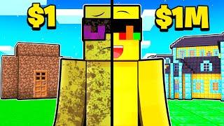 $1 VS $1,000,000 House Build Battle In Minecraft!