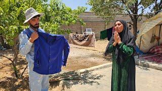 Caring cameraman: Tiles and food for grandma, a beautiful shirt for the teacher 
