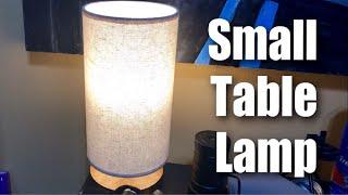 Sealle Wood Bedside Nightstand Minimalist Round Table Lamp with Linen Shade Review