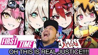 First Time Reaction to hololive English: JUSTICE! "ABOVE BELOW" MV/ BBJ Reacts