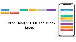 Button Design HTML CSS Block Level | Responsive Button HTML CSS #buttondesign #htmlcss