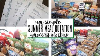 MY SIMPLE SUMMER MEAL ROTATION || BREAKFAST AND LUNCH || & GROCERY STOCK UP