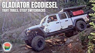 TIGHT TRAILS AND STEEP SWITCH BACKS!! Jeep Gladiator Ecodiesel Off Road