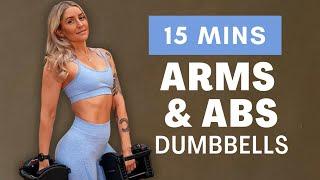 15 Min UPPER BODY Dumbbell workout (Beginner Friendly)