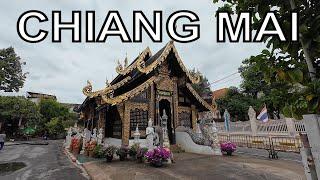 CHIANG MAI Old City Walking TOUR - Wat Chedi Lang, Three Kings Monument at Evening 4k 2024