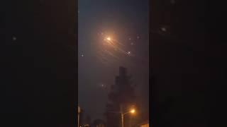 Iron Dome interceptions over the Galilee Panhandle amid rocket barrage By Hezbollah last night.