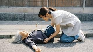 A poor girl saved an old lady by the roadside, who turned out to be the chairman!