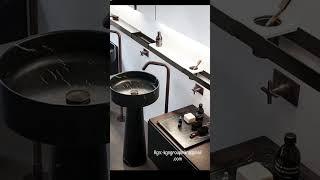 natural black marble washbasin