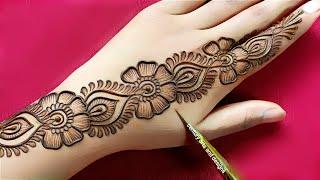 New easy stylish back hand mehndi design | simple mehndi design | mehndi design | mehandi | Mehndi.