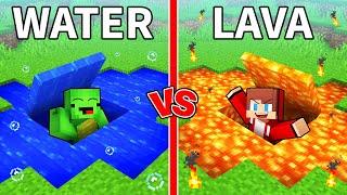 Mikey Base Under WATER vs JJ Base Under LAVA Battle in Minecraft (Maizen)