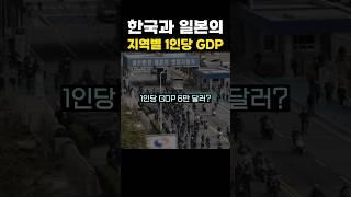 한국과 일본의 지역별 1인당 GDP
